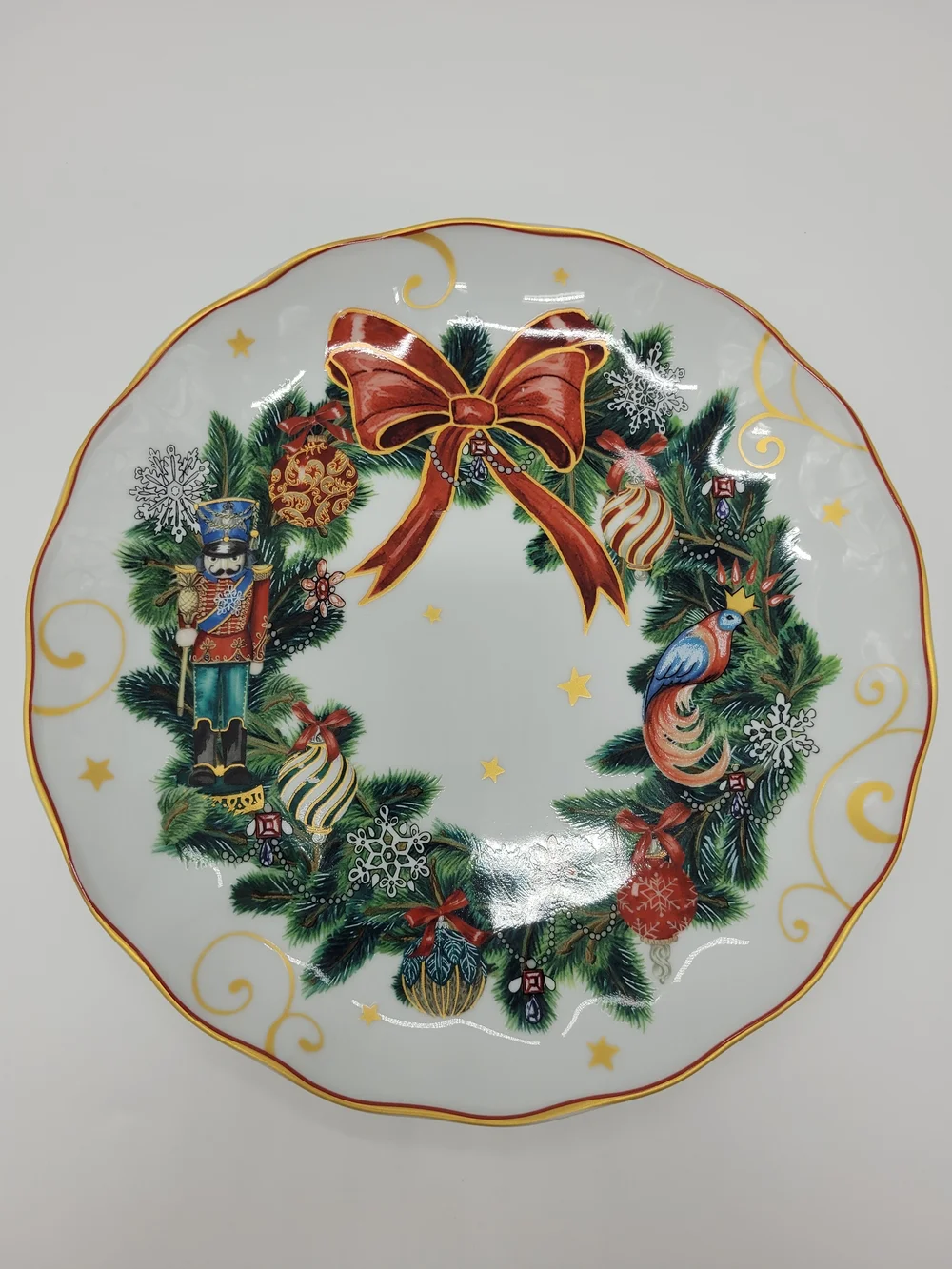 Williams Sonoma Twas The Night Before Christmas Holiday Wreath Plate NEW FLAW